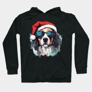 Magical Christmas Golden Retriever in the snow: cute four-legged friend with festive hat Hoodie